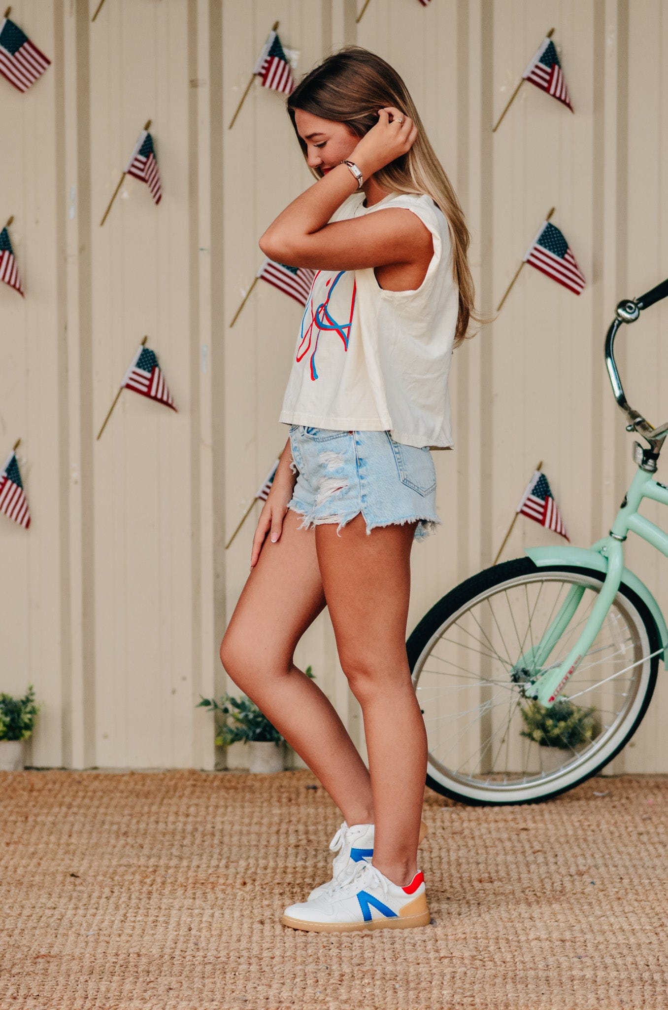 USA Muscle Ivory Tee by Southern Bliss Company, Southern lifestyle apparel detail photo 3