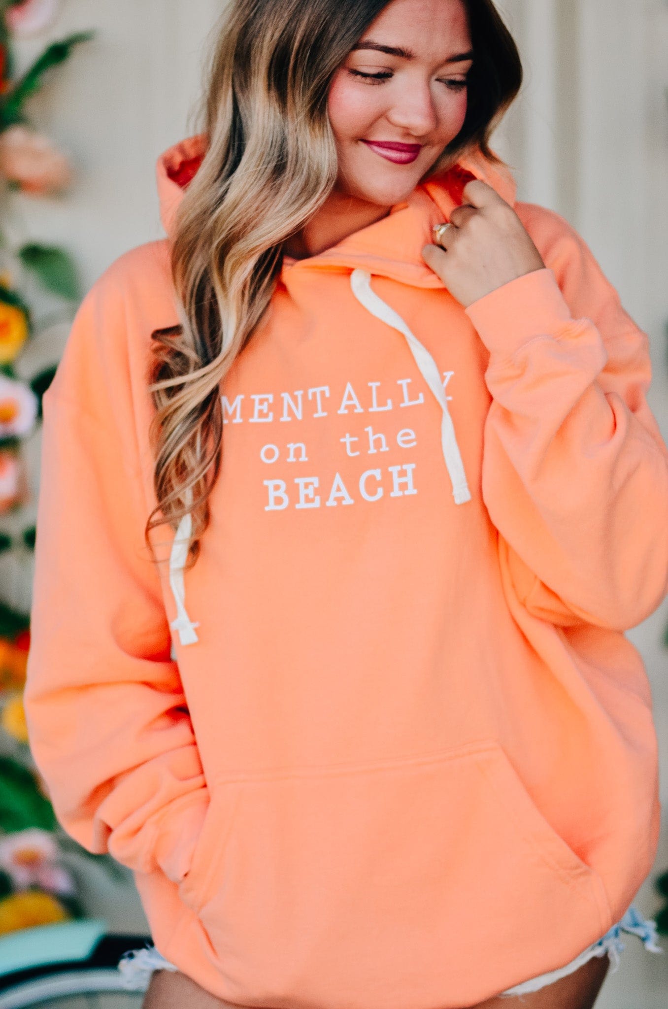 Mentally On The Beach Hoodie by Southern Bliss Company, Southern lifestyle apparel detail photo 7