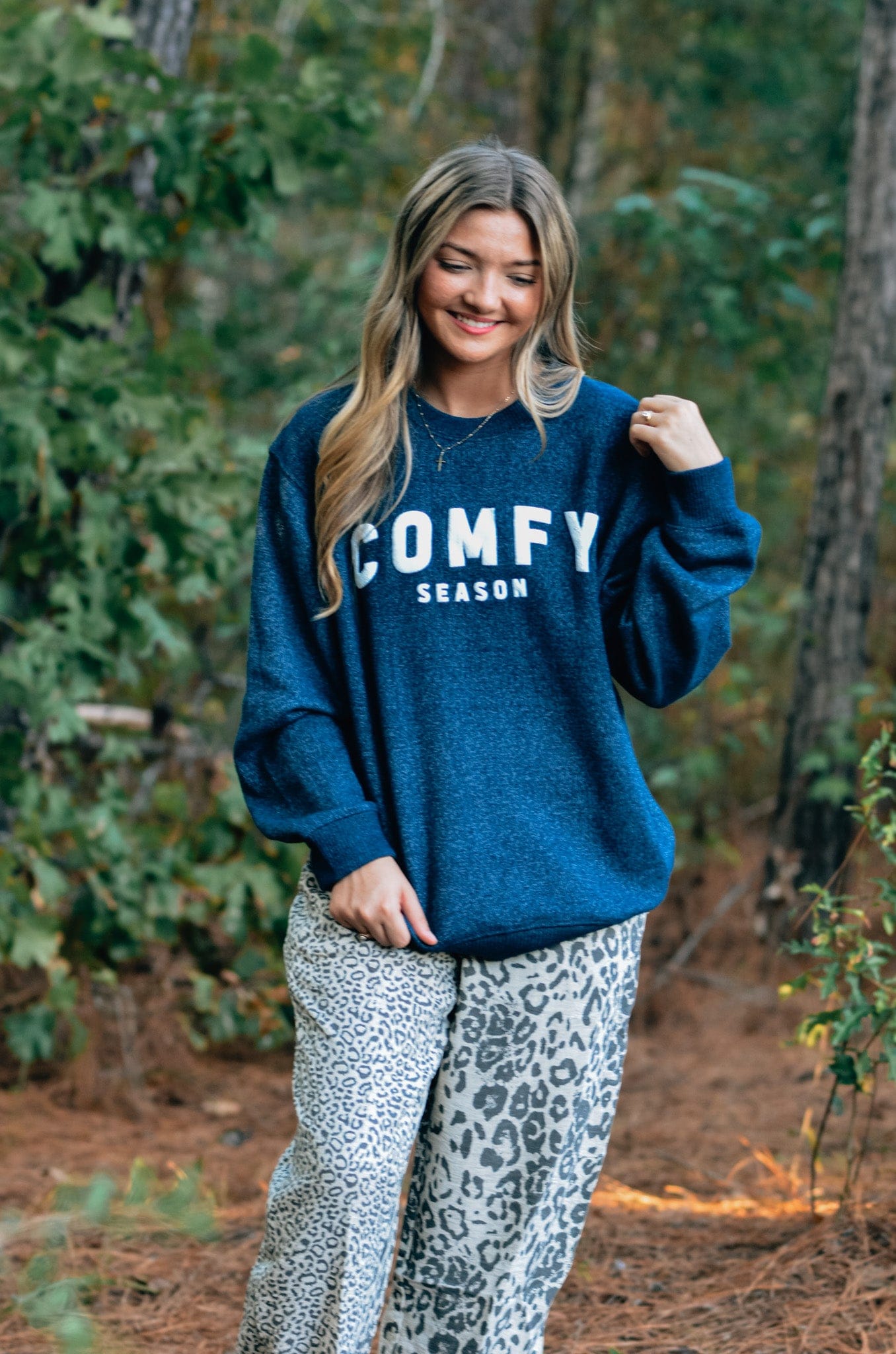 Comfy Season Knit Sweatshirt detail view by Southern Bliss Company