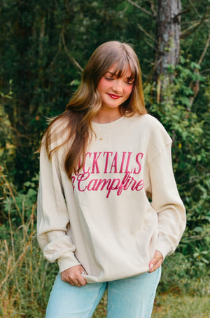 Cocktails & Campfires Waffle Long Sleeve by Southern Bliss Company