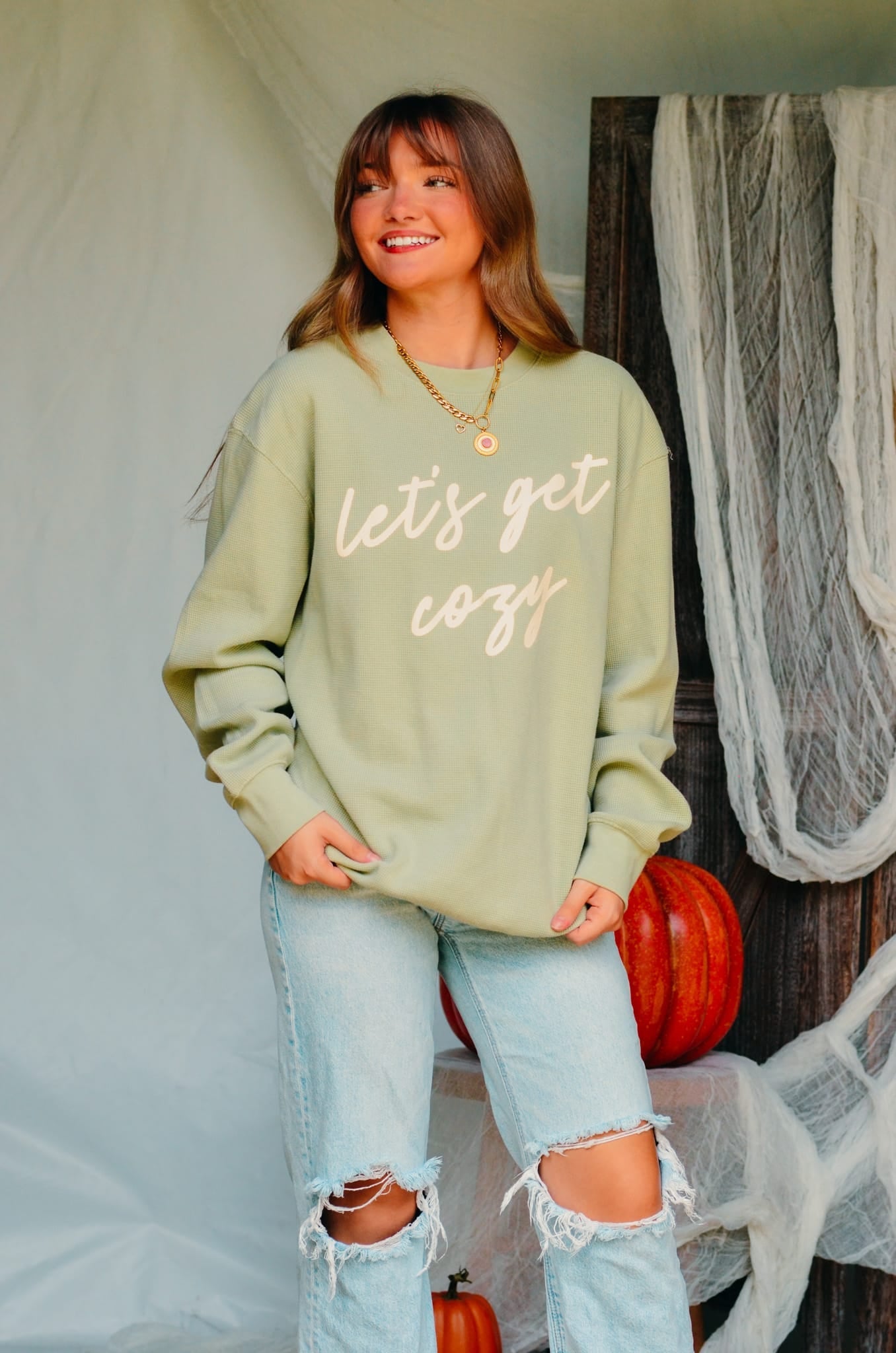 Let’s Get Cozy Waffle knit sweater
