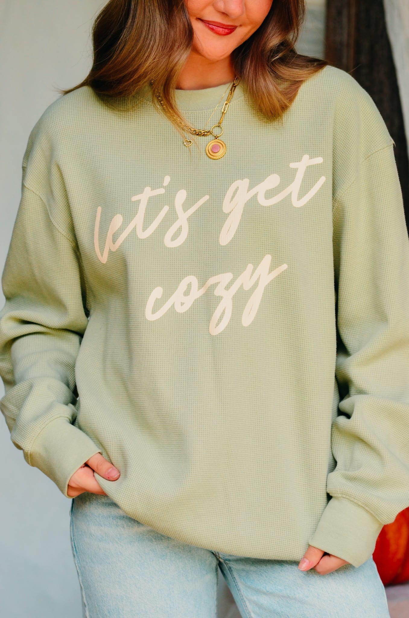 Let’s Get Cozy Waffle knit sweater
