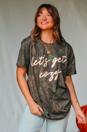 Let’s Get Cozy Dark Camo Shortsleeve