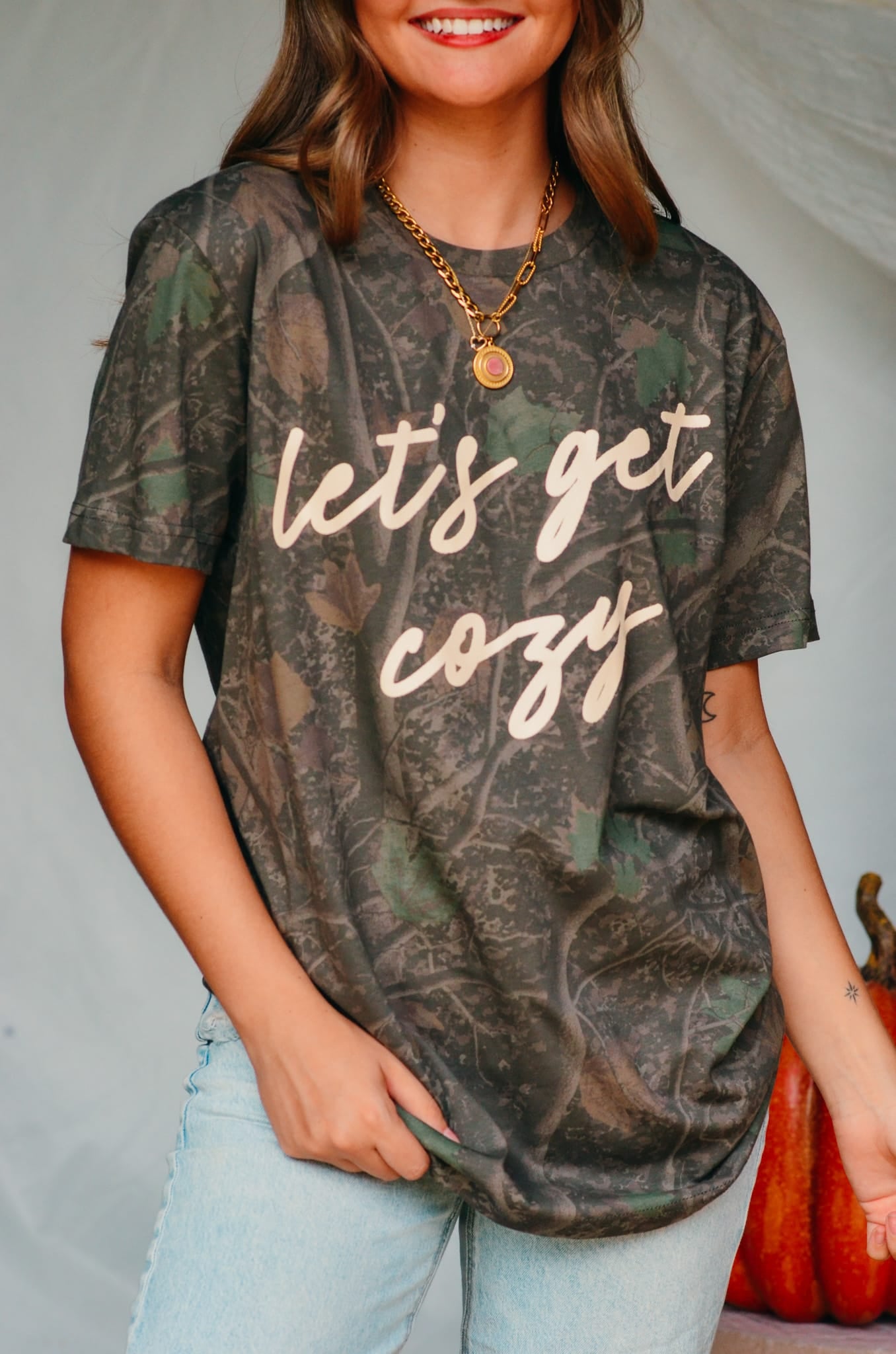 Let’s Get Cozy Dark Camo Shortsleeve