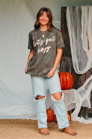 Let’s Get Cozy Dark Camo Shortsleeve