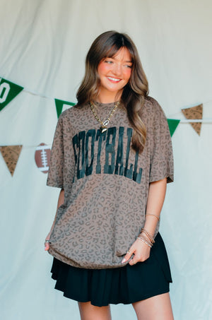Football Brown Leopard Tee detail view by Southern Bliss Company