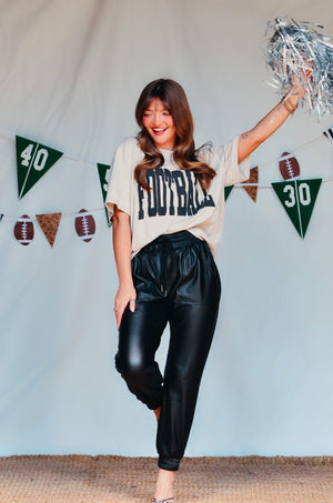 Football Oatmeal Vintage Boxy Tee by Southern Bliss Company
