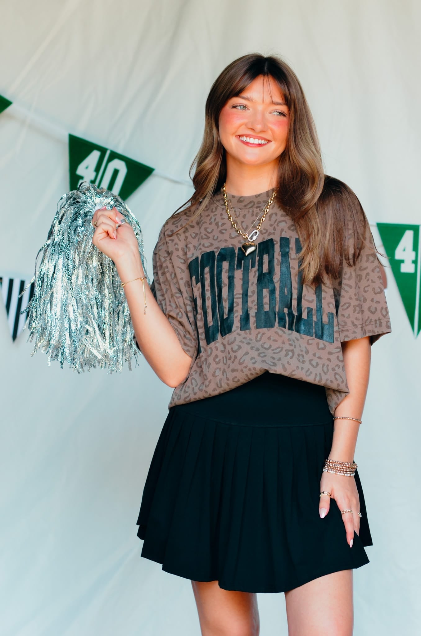 Football Brown Leopard Tee detail view by Southern Bliss Company