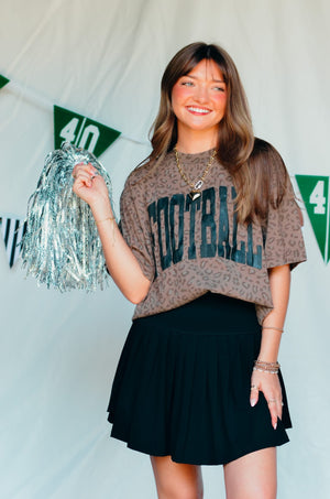 Football Brown Leopard Tee detail view by Southern Bliss Company