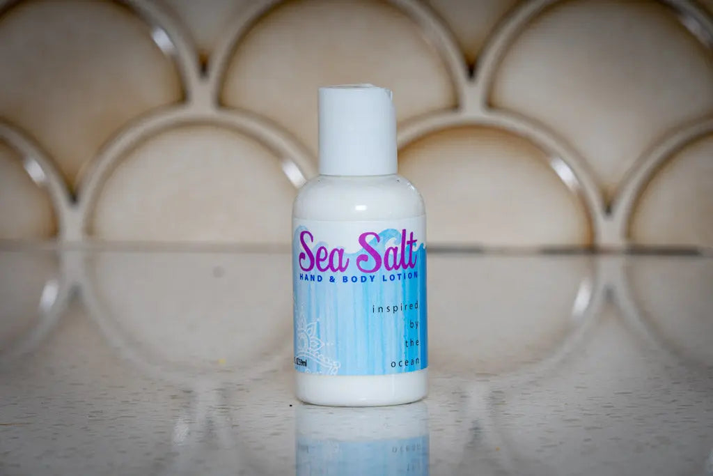 SEA SALT HAND & BODY LOTION 16 oz or 2 oz by Essential Journeys, Southern food gift detail photo 8