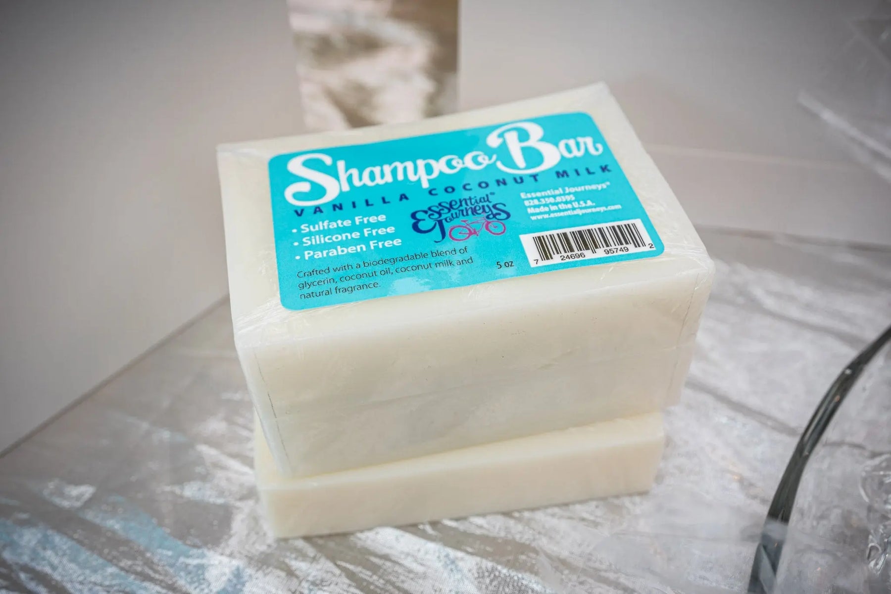 Shampoo Bar 5 Oz. ~ Vanilla Coconut Milk by Essential Journeys, handmade bath and body detail photo 3
