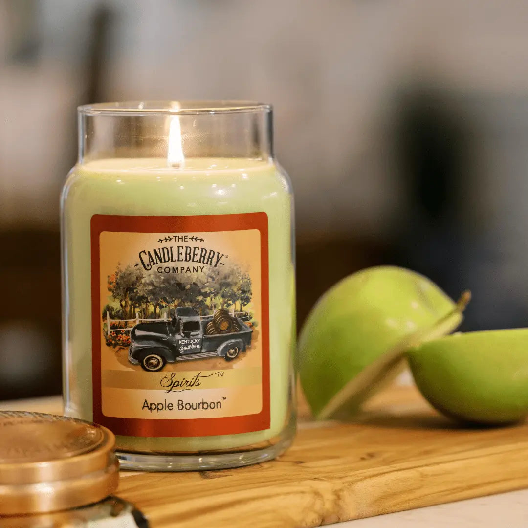SPIRITS - Apple Bourbon™, Large Jar Candle (Collective) by The Candleberry® Candle Company, scented candle detail photo 2