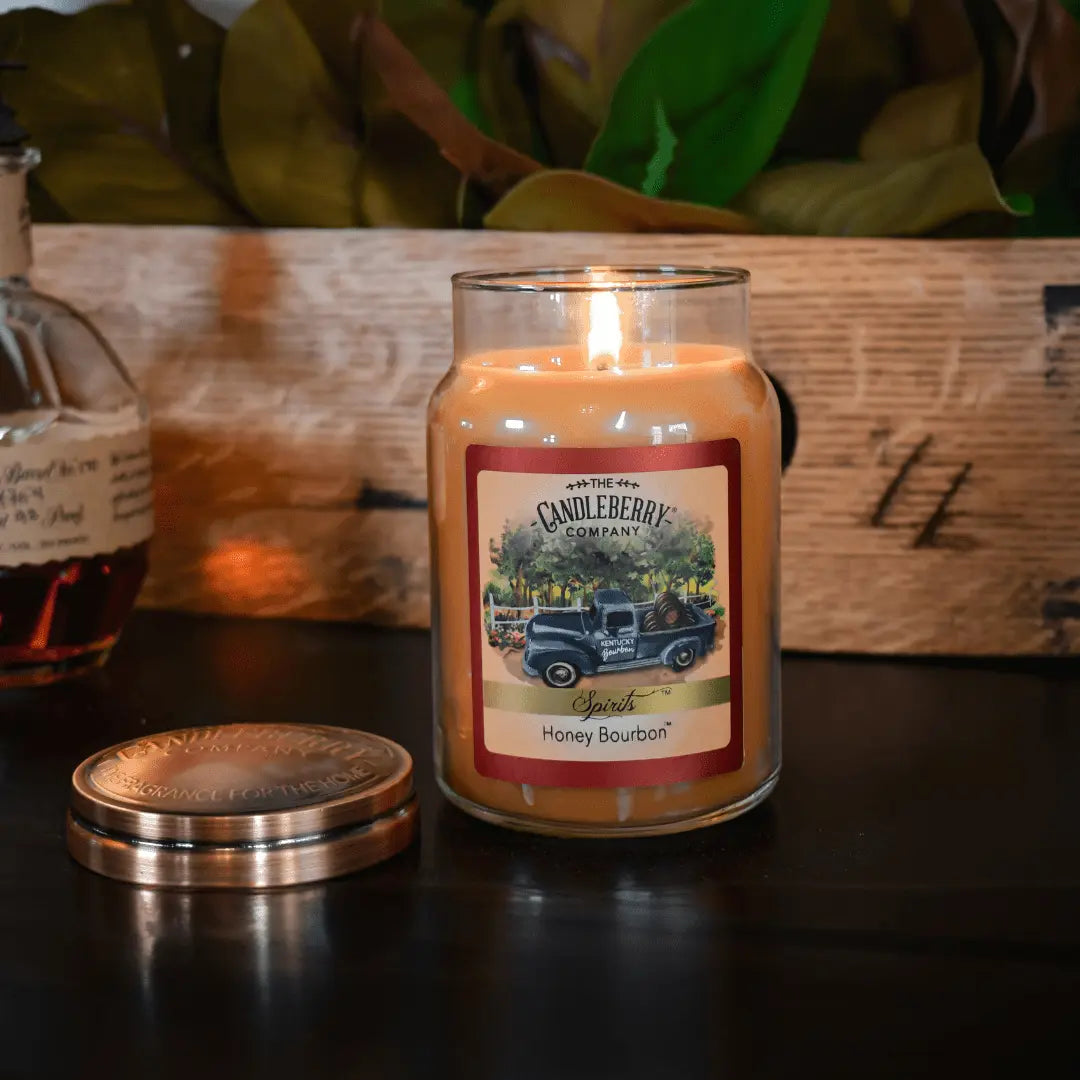 SPIRITS - Honey Bourbon™, Large Jar Candle (Collective) by The Candleberry® Candle Company, Southern food gift detail photo 3