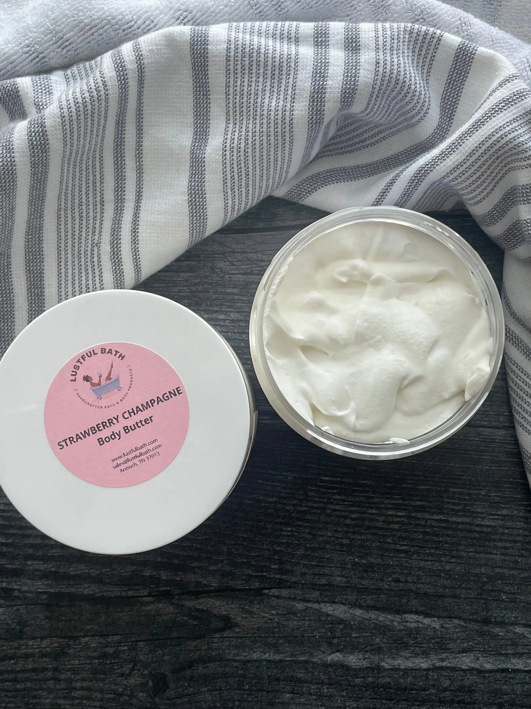Strawberry Champagne Body Butter by Lustful Bath, LLC, natural skincare detail photo 2