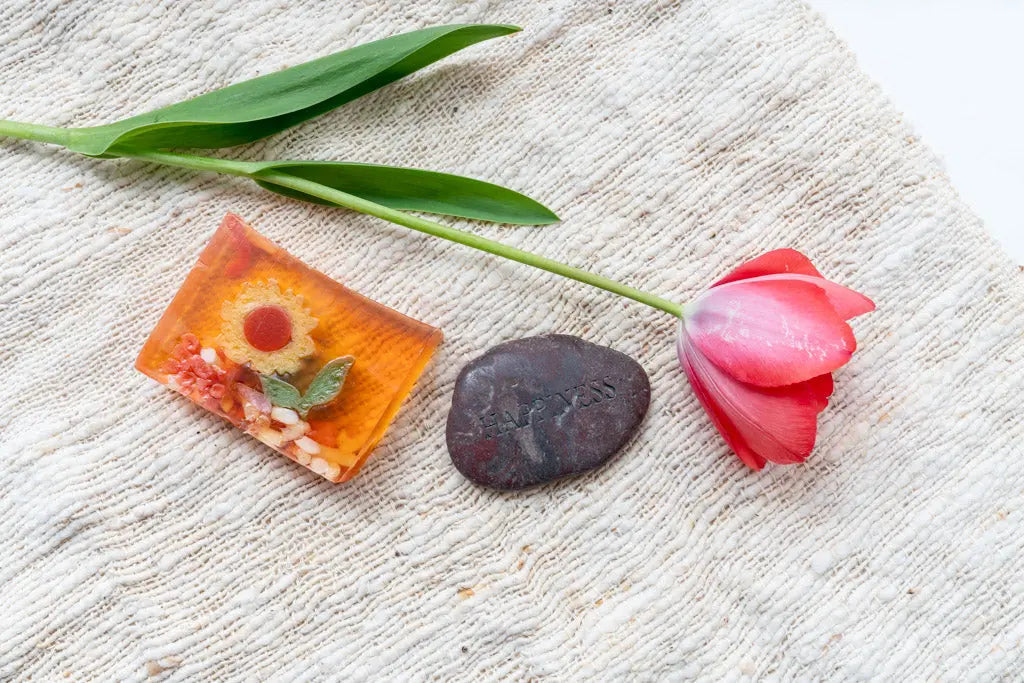 Sunflower Soap Slice 5.5 Oz. by Essential Journeys, natural skincare detail photo 3