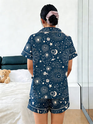 Sun Moon Star Print Celestial Pajamas/Loungewear by The Mississippi Mermaid Mercantile - view 4