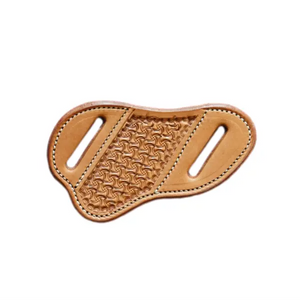Saddle Tan Spider Knife Sheath by Texas Saddlery, leather knife sheath detail photo 3