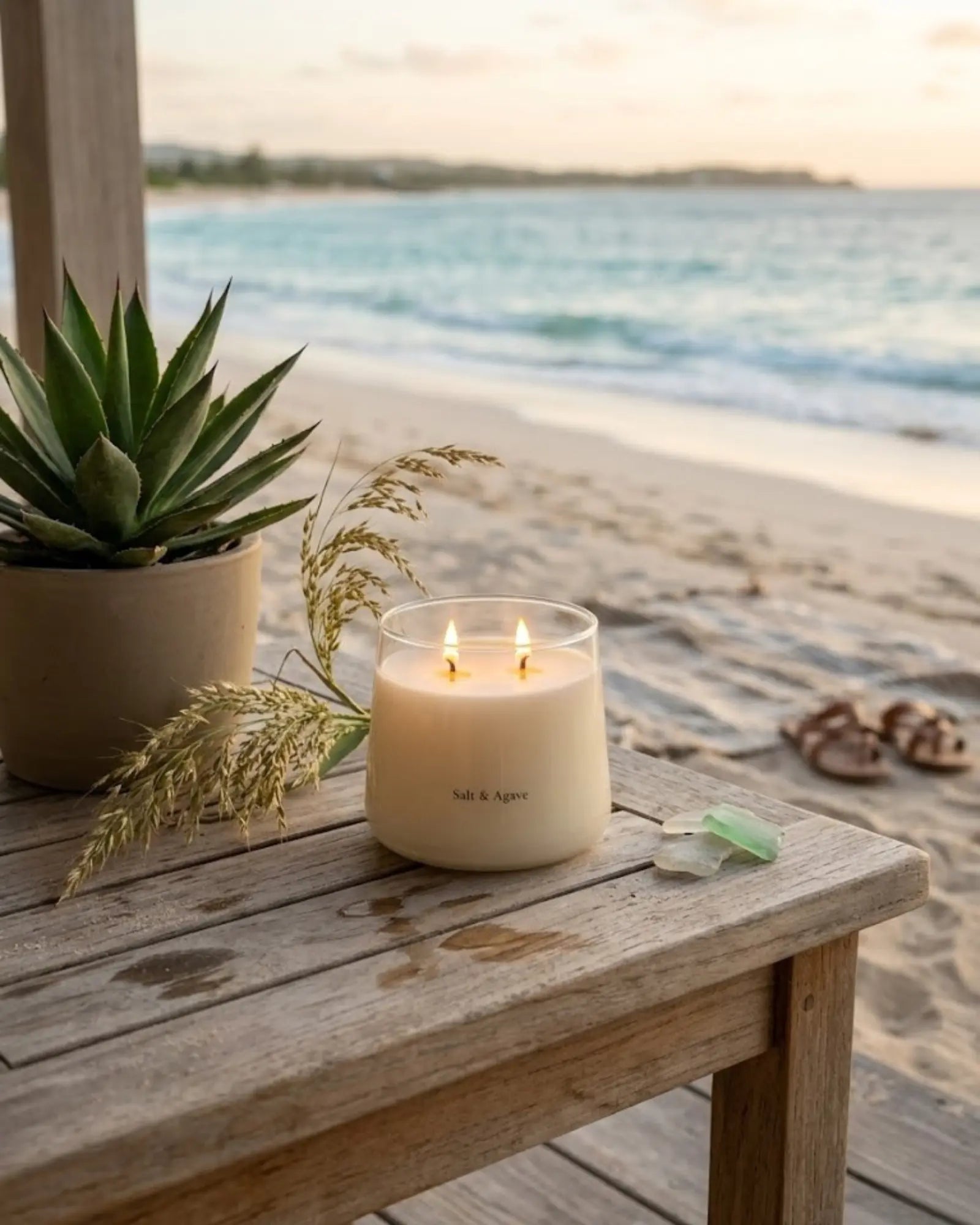 Salt & Agave Candle by Believe Candle, Southern food gift detail photo 2