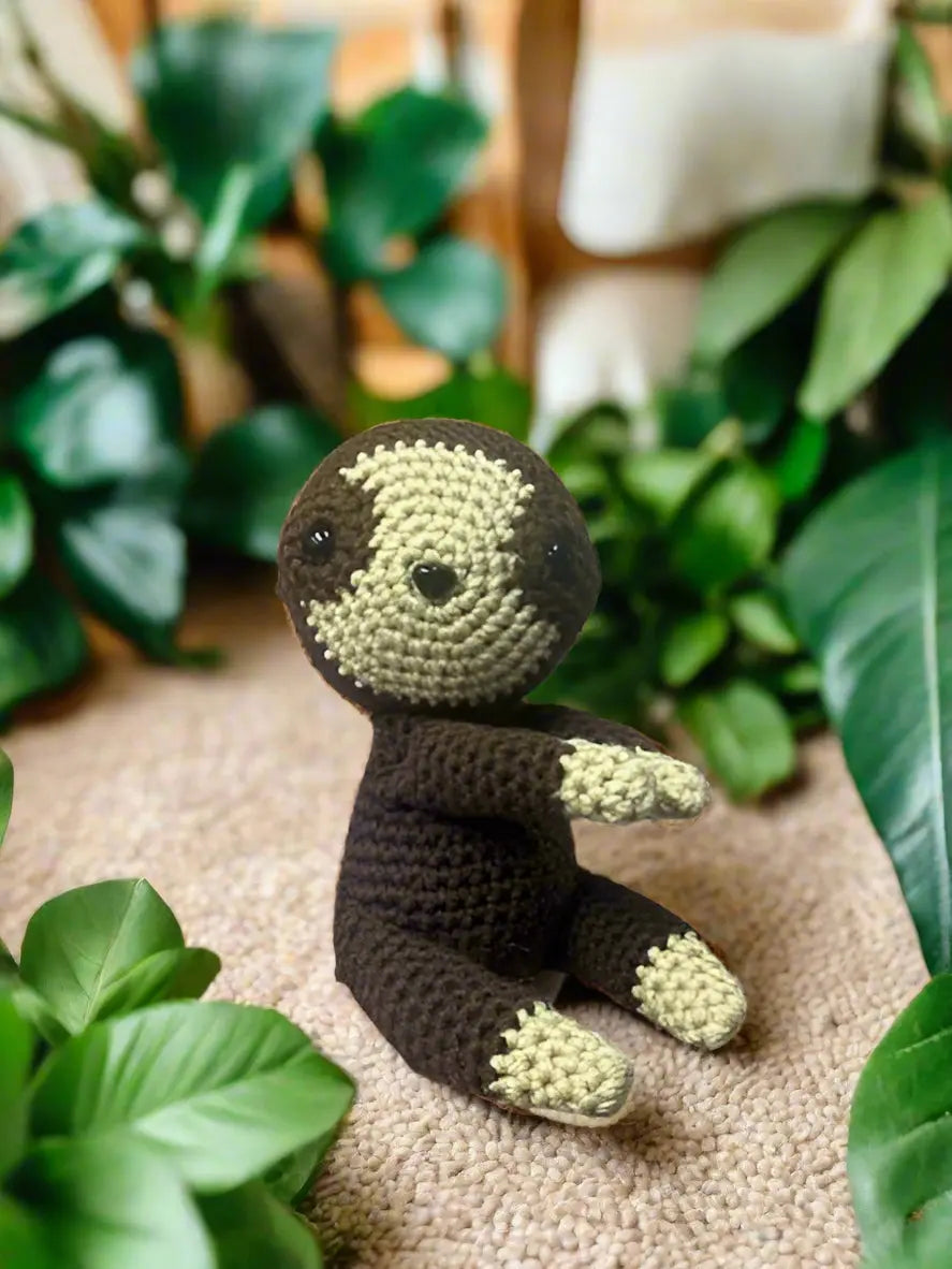 Sammy the Sloth - Handmade Crochet Sloth Plush Relaxing Amigurumi Toy by Klassy Krafts, 3D printed gift main product photo