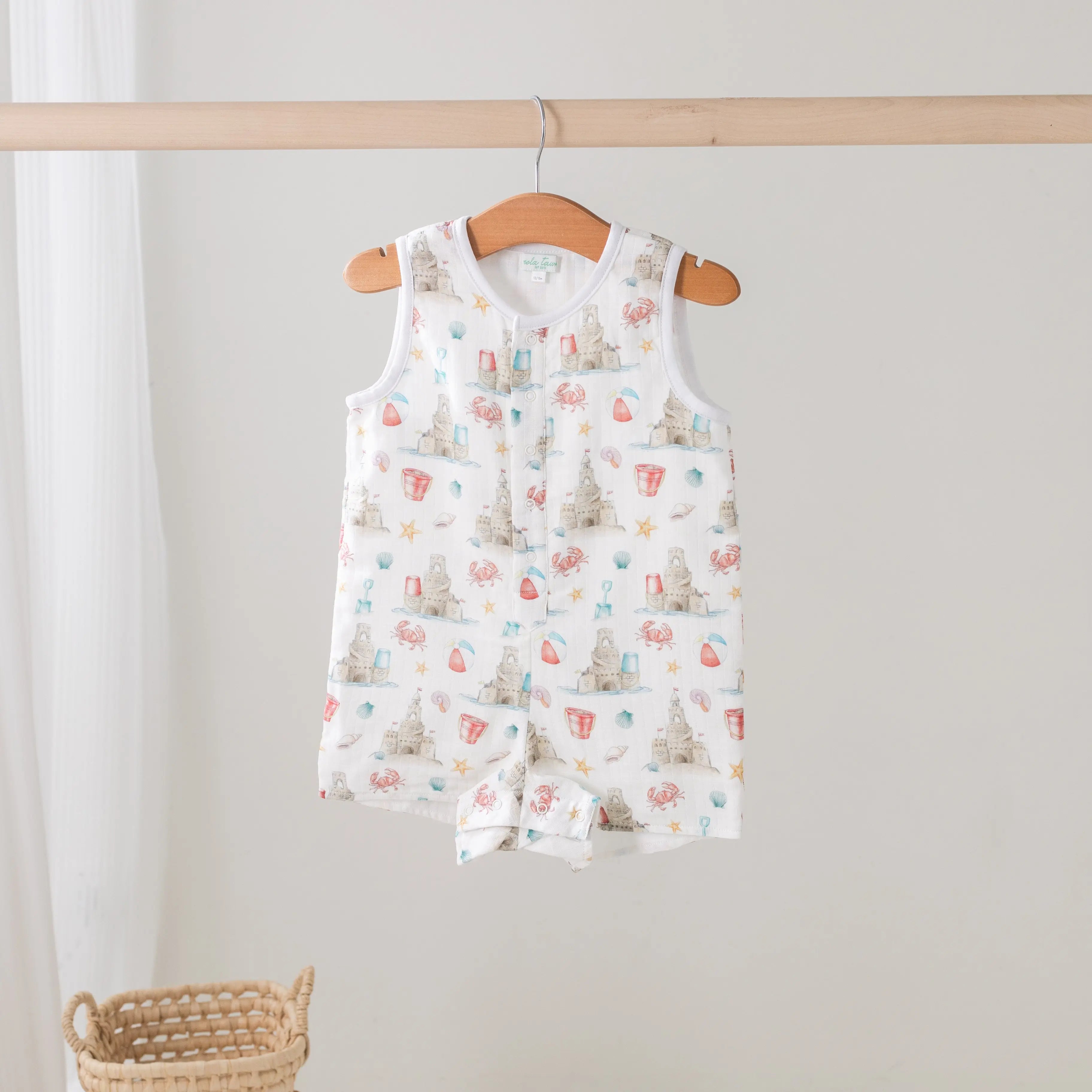 Sandcastle Kingdom Organic Muslin Shortall by Nola Tawk, children's boutique clothing main product photo