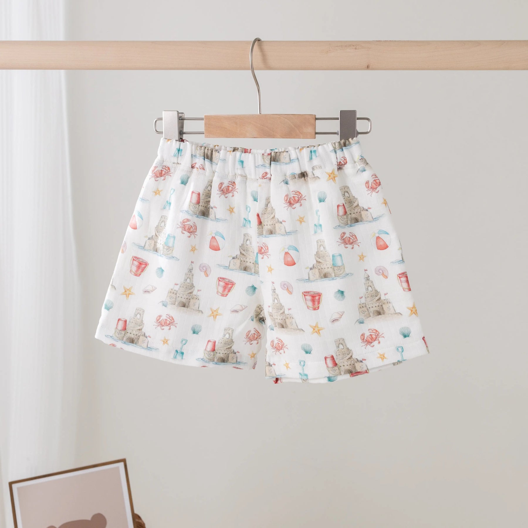 Sandcastle Kingdom Organic Muslin Shorts by Nola Tawk, children's boutique clothing main product photo