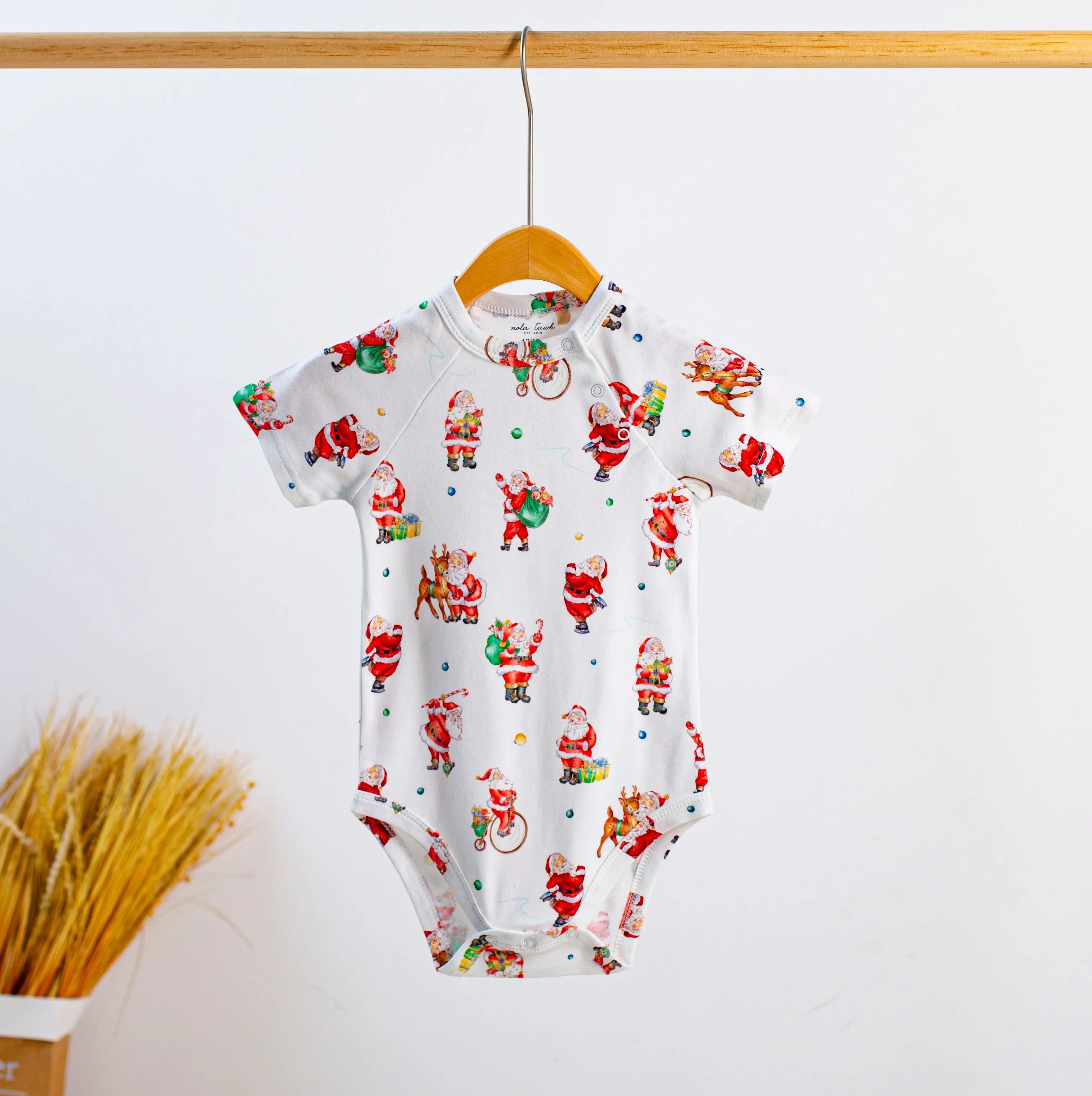 Santa Claus is Coming to Town Organic Cotton Christmas Onesie by Nola Tawk, Southern lifestyle apparel main product photo