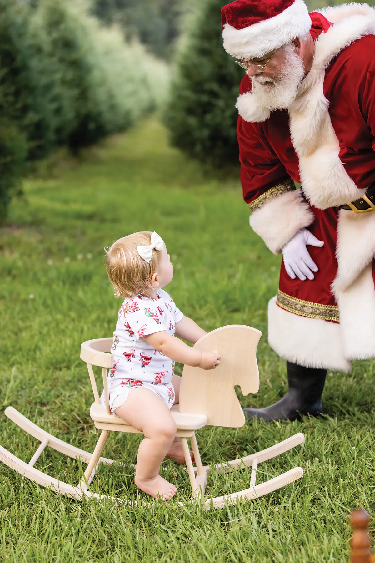 Santa Claus is Coming to Town Organic Cotton Christmas Onesie by Nola Tawk, Southern lifestyle apparel detail photo 2