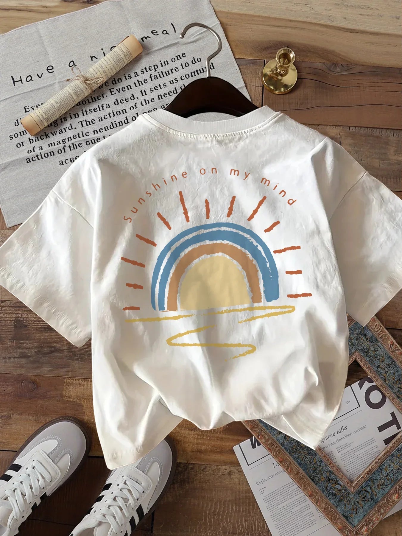 Sunshine On My Mind Retro Sun Graphic Tee — Unisex by The Mississippi Mermaid Mercantile - view 4