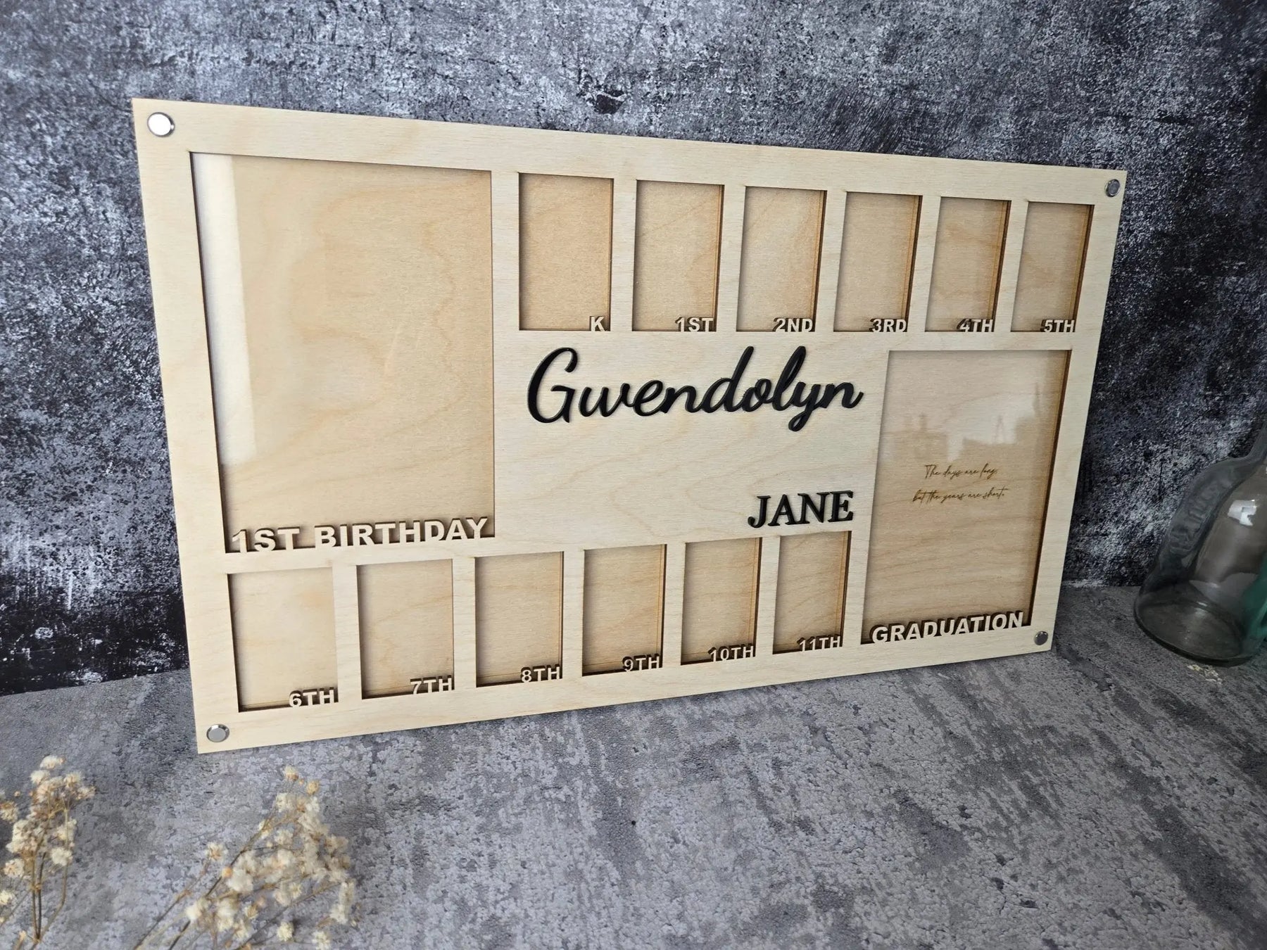 School Years Photo Frame | Kindergarten or Pre K to Graduation Picture Frame by EverLee Creations, Southern home decor detail photo 9