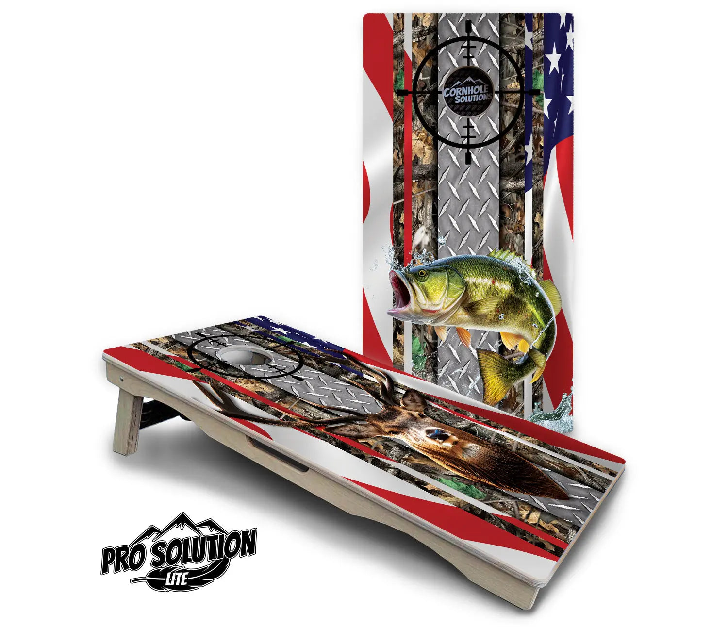Scope Deer & Fish Cornhole Boards - Pro Solution Lite Series by Cornhole Solutions, custom cornhole board detail photo 11