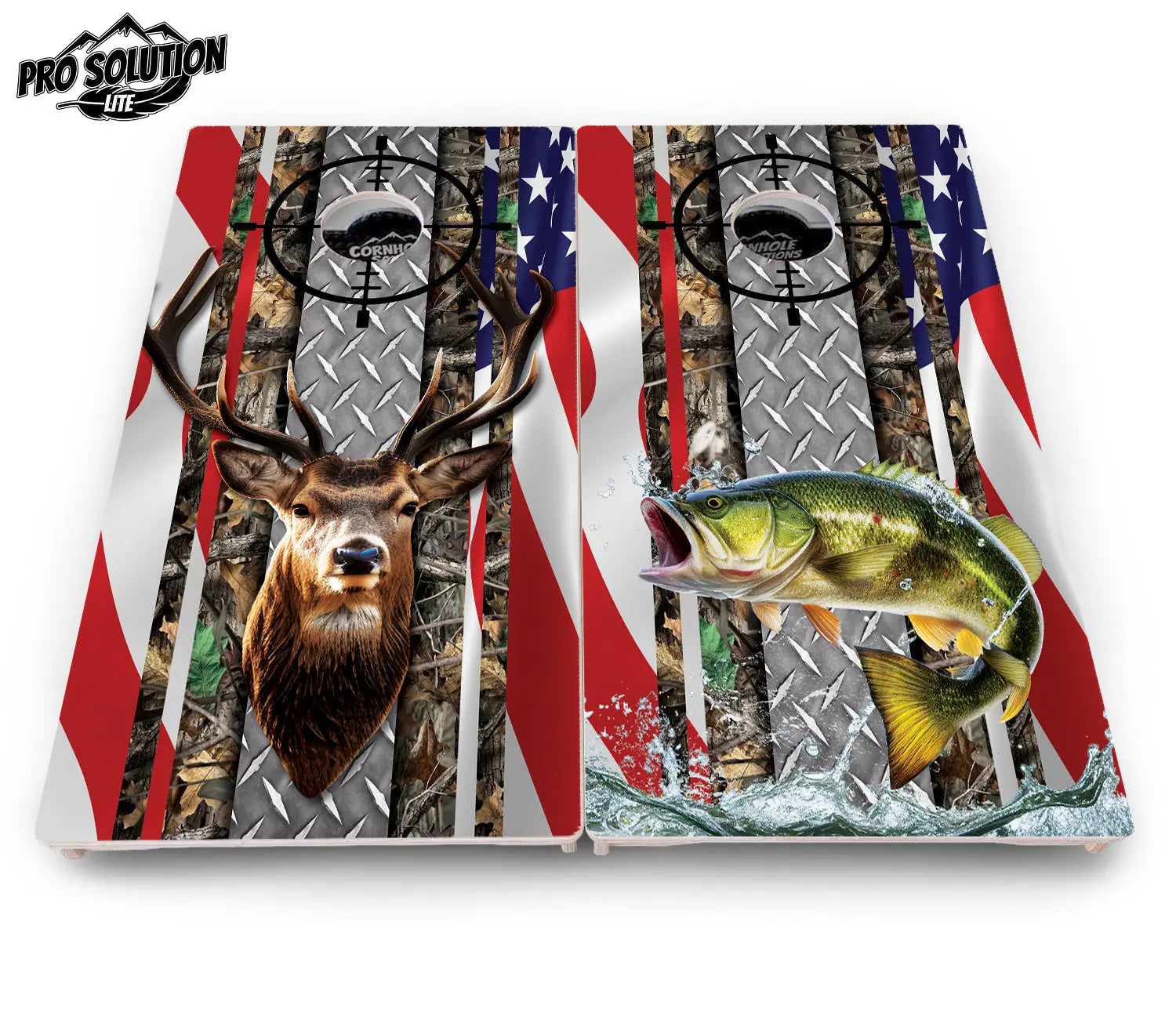 Scope Deer & Fish Cornhole Boards - Pro Solution Lite Series by Cornhole Solutions, custom cornhole board detail photo 12