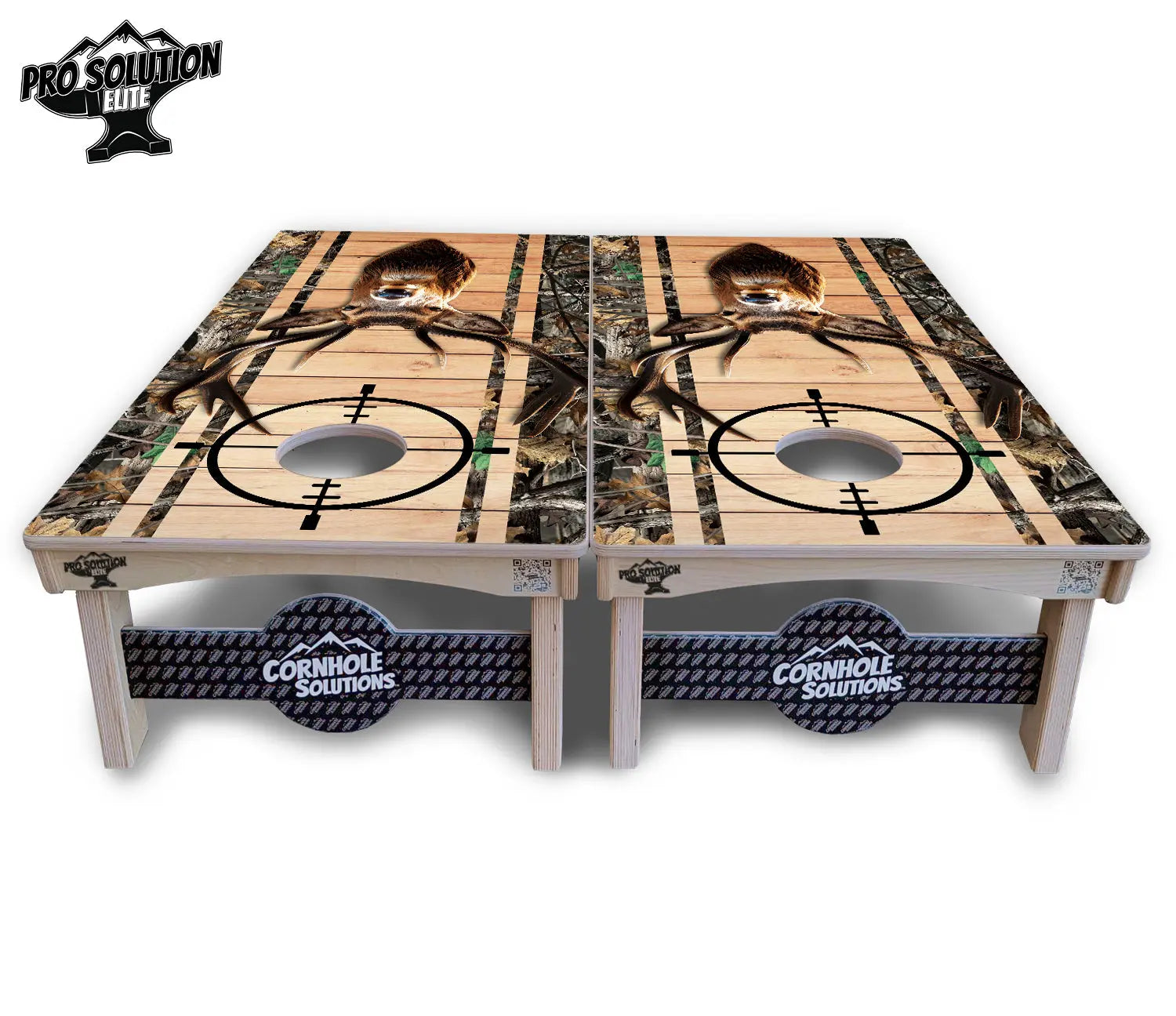 Scope Deer & Fish Plank Cornhole Boards - Pro Solution Elite Series by Cornhole Solutions, custom cornhole board detail photo 4