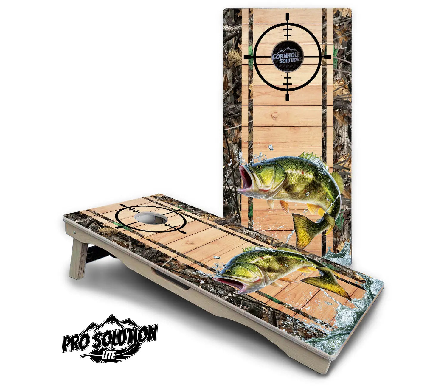 Scope Deer & Fish Plank Cornhole Boards - Pro Solution Lite Series by Cornhole Solutions, custom cornhole board detail photo 7