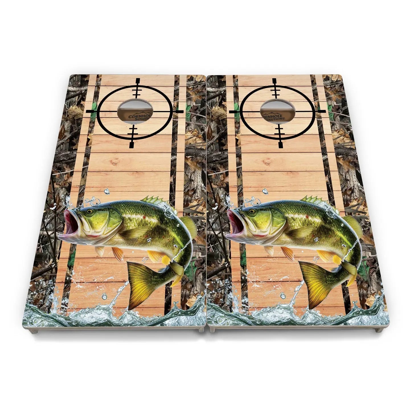 Scope Deer & Fish Plank Cornhole Boards - Professional Tournament Series by Cornhole Solutions, custom cornhole board detail photo 8