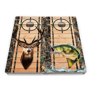 Scope Deer & Fish Plank Cornhole Boards - Professional Tournament Series by Cornhole Solutions, custom cornhole board detail photo 11