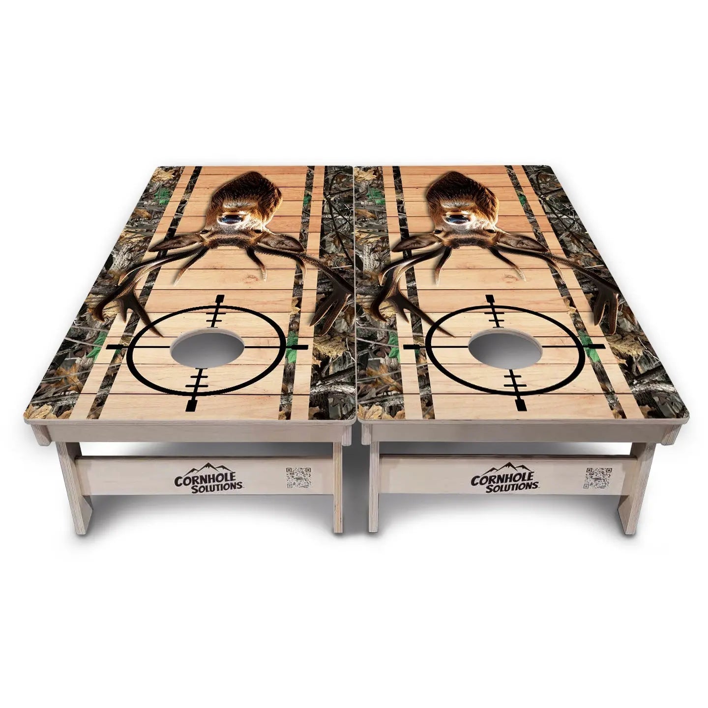 Scope Deer & Fish Plank Cornhole Boards - Professional Tournament Series by Cornhole Solutions, custom cornhole board detail photo 13