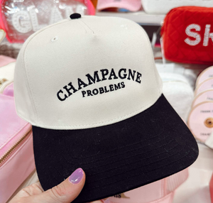 Champagne Problems - Black Vintage Trucker Hat by KenzKustomz, Southern lifestyle apparel detail photo 5