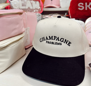 Champagne Problems - Black Vintage Trucker Hat by KenzKustomz, Southern lifestyle apparel detail photo 6