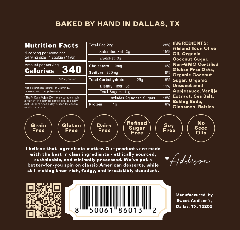 Oatmeal Raisin Cookies by Sweet Addison's, product view 2