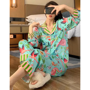 Silky Mermaid Print Long Pajama Set by The Mississippi Mermaid Mercantile - view 5