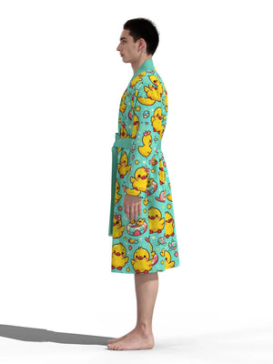 Swimming Duck 3D Print Bathrobe — Quick-Dry Casual Lounge Robe by The Mississippi Mermaid Mercantile - view 5