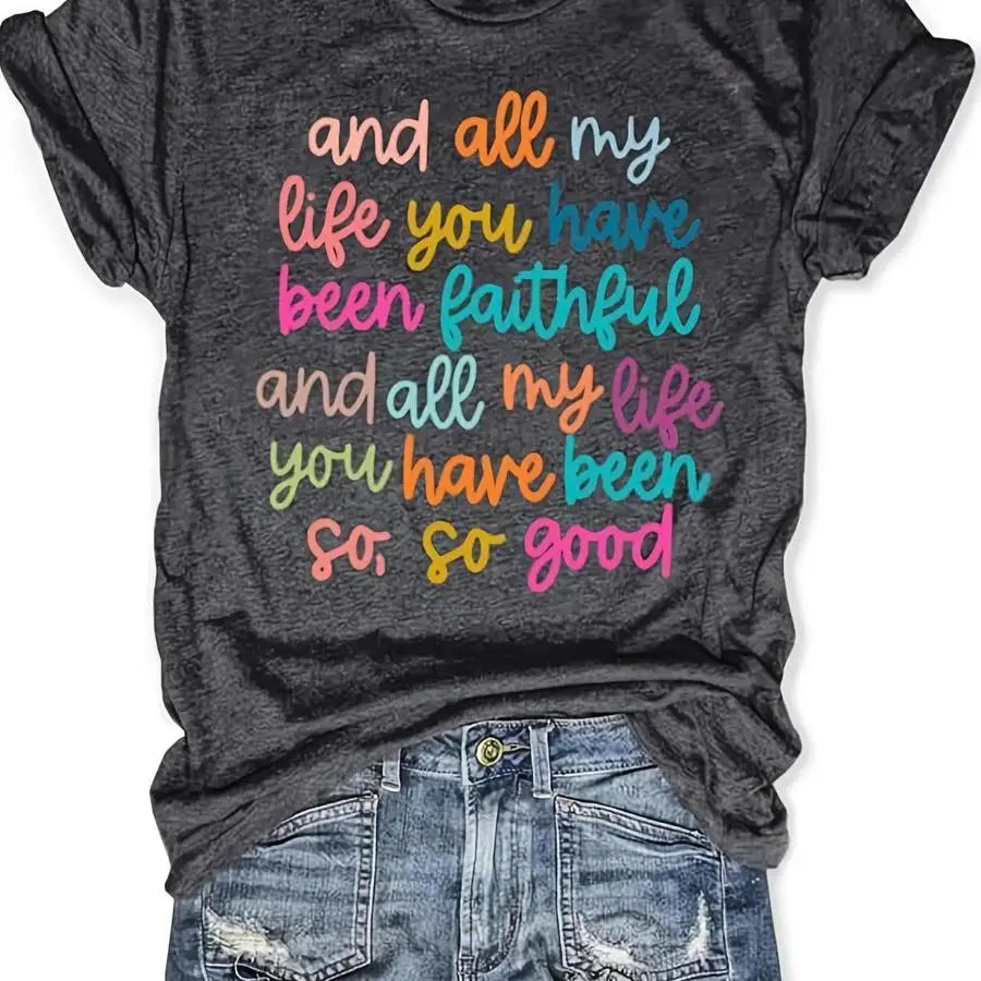 Colorful Script Faith Women's Graphic Tee — Inspirational Typography Design by The Mississippi Mermaid Mercantile - view 7