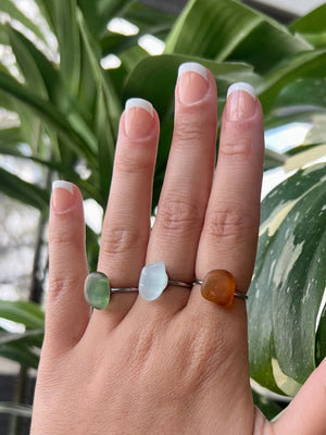 Sea Glass Rings - Silver by HALT, handmade jewelry detail photo 6