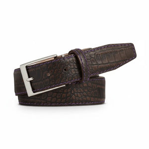 Sedona Mock Croc Leather Belt by Roger Ximenez: Bespoke Belts and Leather Accessories, handmade leather goods detail photo 4