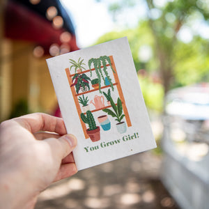You Grow Girl - Plantable Seed Card by Still Magnolia, paper gift detail photo 2