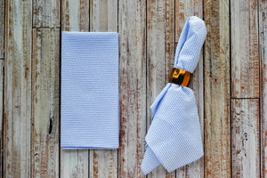 Seersucker Dinner Napkins, set of 4 by Dot and Army, cloth napkins detail photo 4