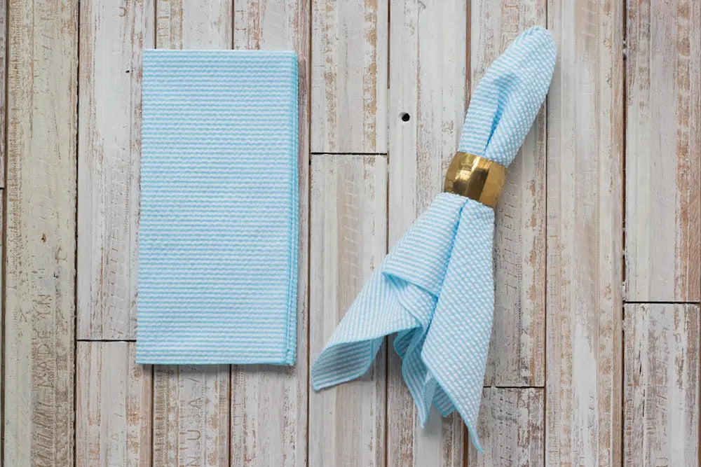 Seersucker Dinner Napkins, set of 4 by Dot and Army, cloth napkins detail photo 6