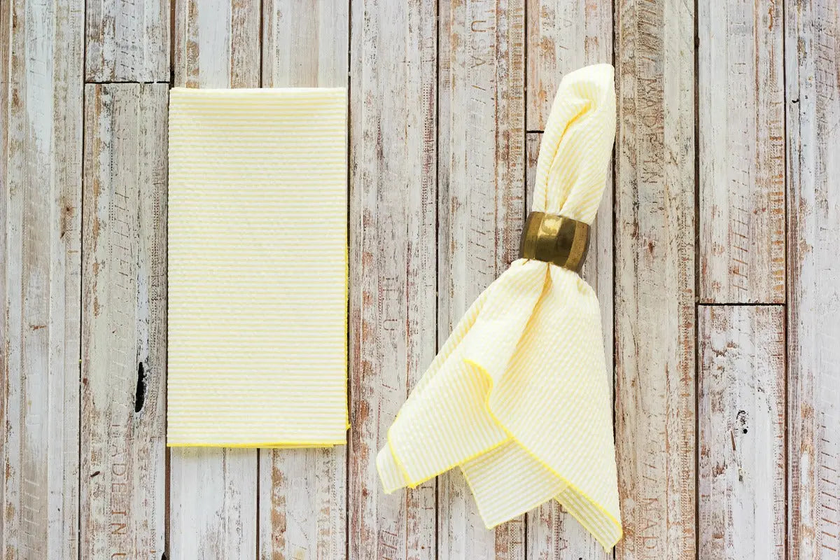 Seersucker Dinner Napkins, set of 4 by Dot and Army, cloth napkins detail photo 8