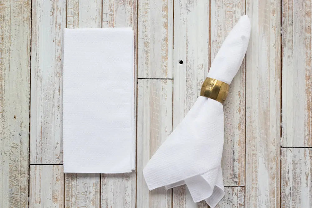 Seersucker Dinner Napkins, set of 4 by Dot and Army, cloth napkins detail photo 10