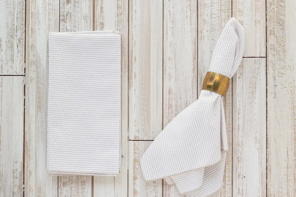 Seersucker Dinner Napkins, set of 4 by Dot and Army, cloth napkins detail photo 11